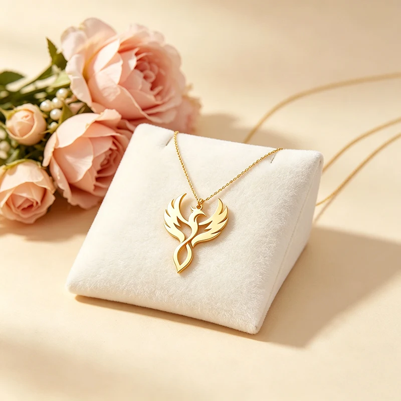 Stainless Steel Phoenix Necklace Sacred Bird Pendant Necklaces Gold-Plated Exquisite Phoenix Charm Jewelry for Women Gifts ﻿