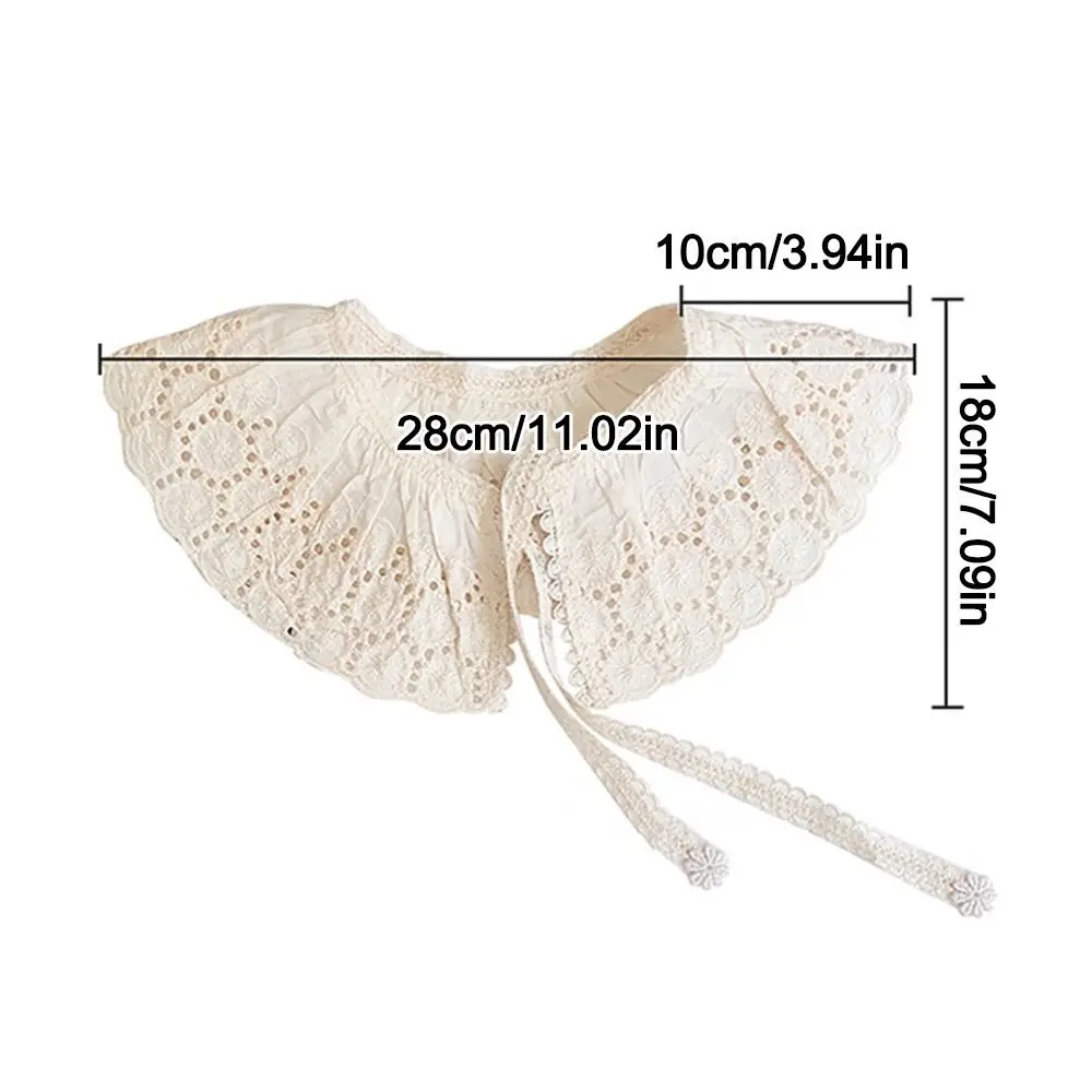 Detachable Kids Girls Lace Scarf Shawl Hollow Embroidered with Shoulder Straps Neckwear 3-8Y Child Clothes Accessories