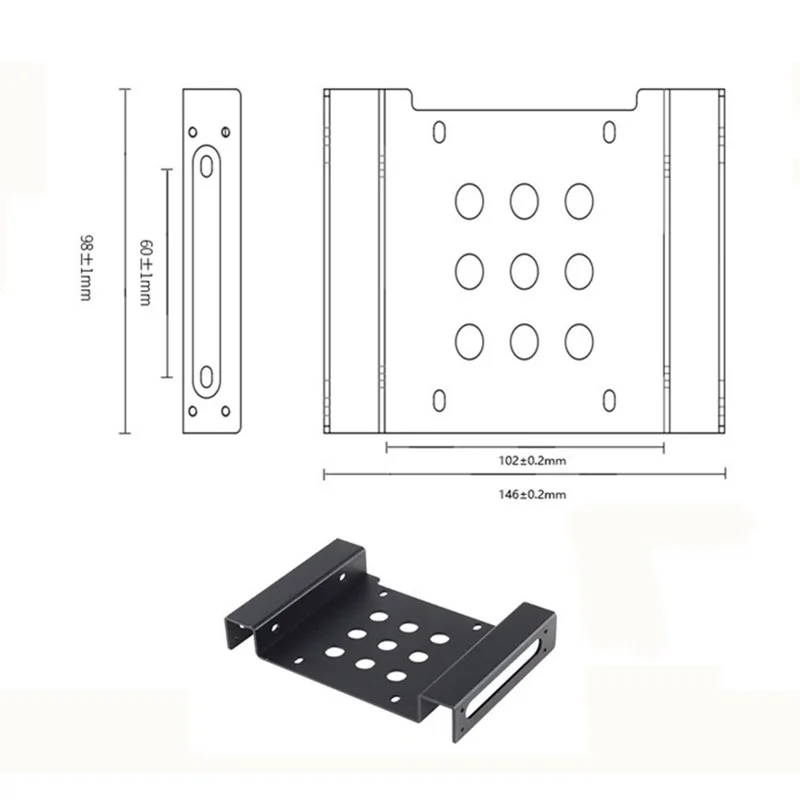 Support de disque dur pour ordinateur portable, cadre en aluminium, support d'escalade, support d'invite, support de bureau, SATA IDE HDD à 2.5 CD, 3.5 pouces, 5.25