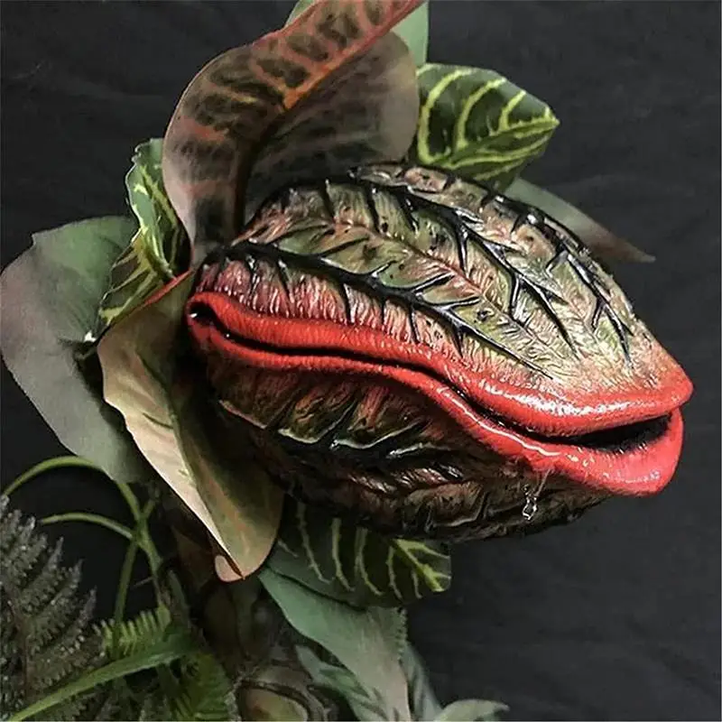 Decoración de planta piranha de resina de Halloween Audrey II de la película Little Shop Of Horrors, estatuas de Audrey II de la película, escultura de jardín