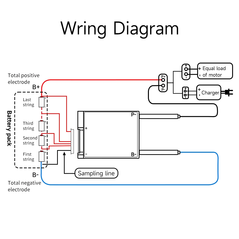 Daly-BMS 60A con equilibrador NTC para Lifepo4, batería de litio de iones de litio de 3,2 V, 3,7 V, scooter de 12V, 24V, 36V, 48V, BMS