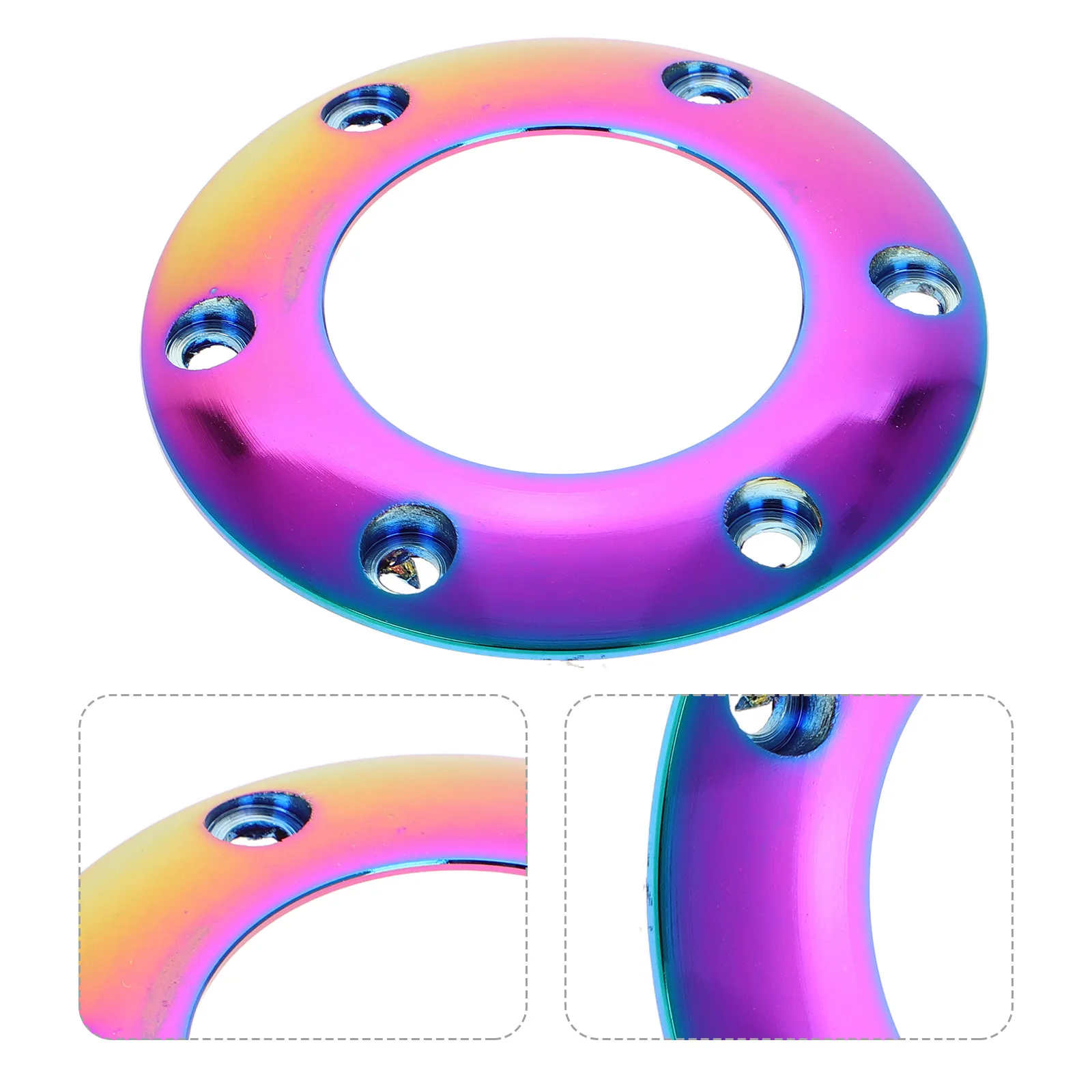 Universal Steering Wheel Horn Button Cover Colorful Alloy Center Ring Car Steering Wheel Adapter Spacer Ring Easy Installation