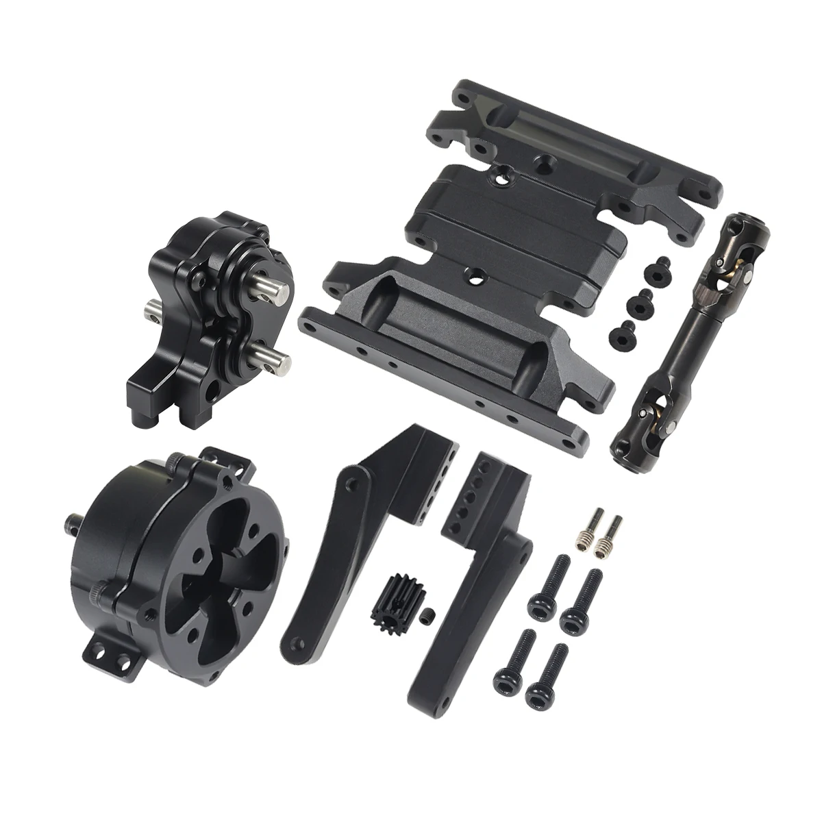 Front Motor Planetary Gearbox Transfer Case Skid Plate Transmission Set for 1/10 RC Car Crawler SCX10 II 90046 Chassis Upgrade