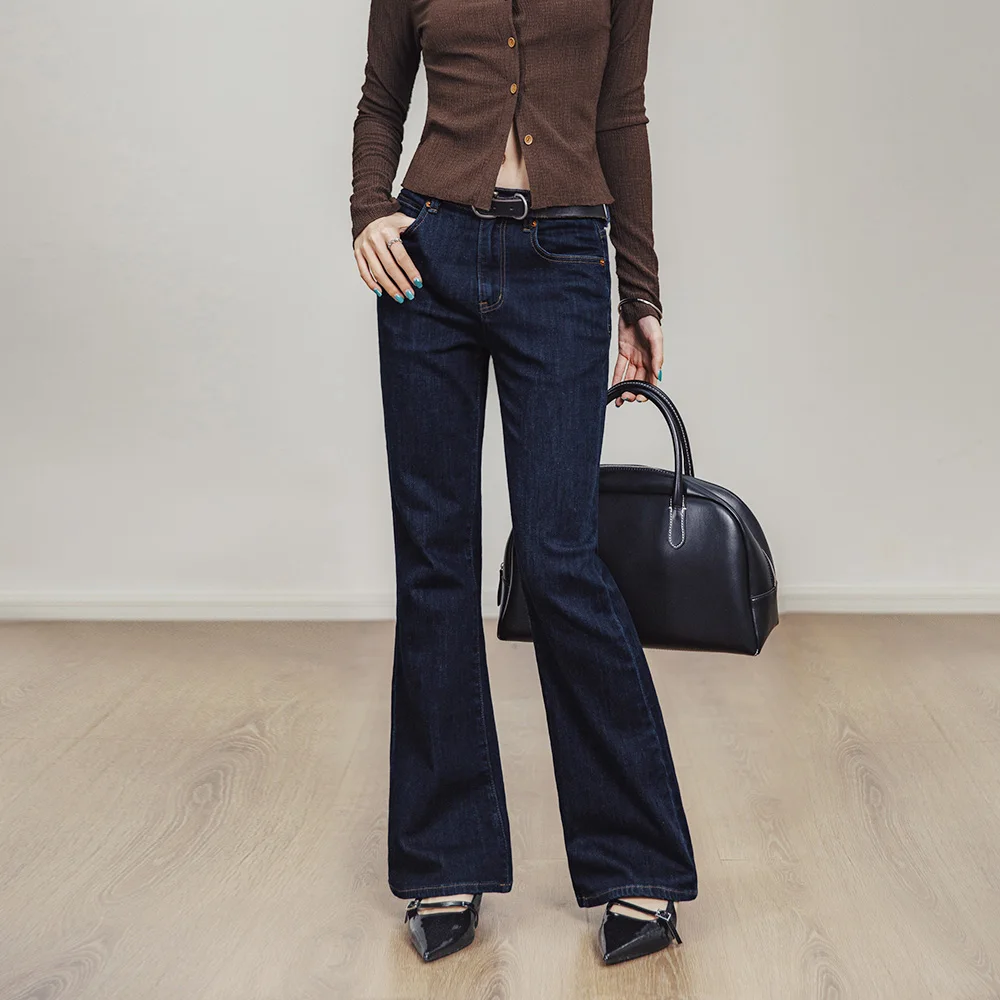 

Maden Women's 11oz Vintage Flare Denim Jeans Slightly Stretch YKK Zipper Fly Skinny Bootcut Jeans for Daily Casual Outfits Pants