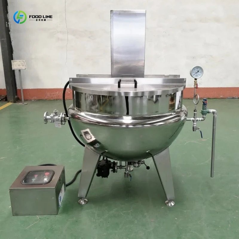 Industrial Cooking Pot Machine Steam Planetary Stirring Jacketed Kettle Sandwich Pot with Mixer FL Customized