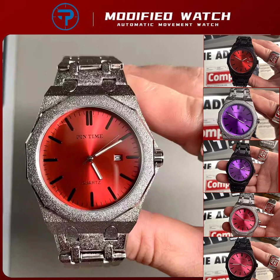 

Новые матовые кремово-золотые часы Y2K 2026 года: модные мужские наручные часы в стиле хип-хоп, премиальный стальной браслет, женские часы