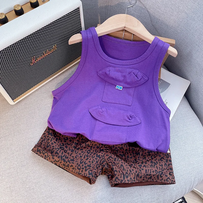 Baby Girls Clothes Cotton Tees + Shorts Suits Summer Toddler Casual Sleeveless Beach Clothing Sets Cool Outfits