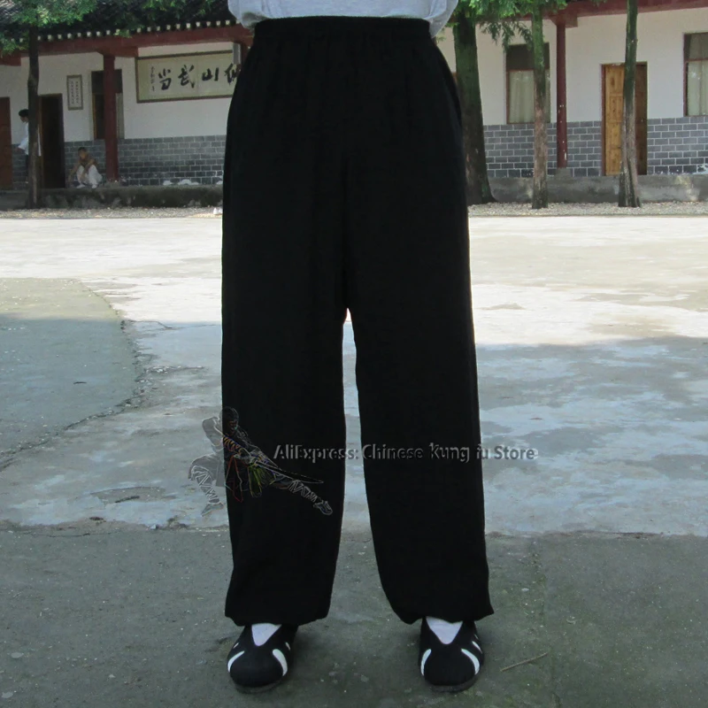 Immagine 3: Pantaloni da Tai Chi Kung Fu in cotone e lino da uomo e da donna, 25 colori, per Wing Chun, arti marziali, yoga e meditazione