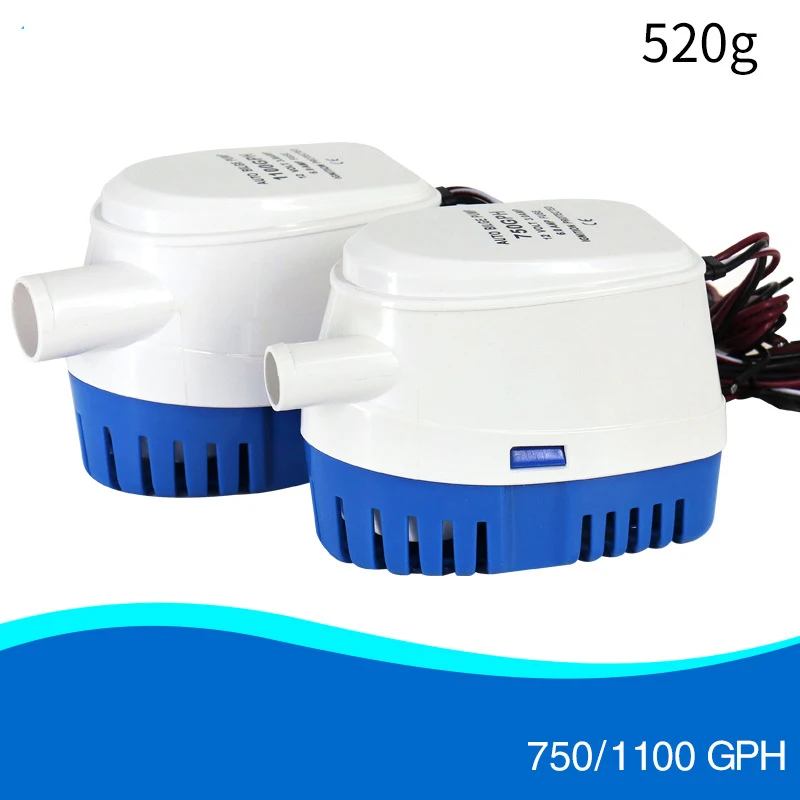 Automatic Boat Bilge Pump 12/24V 750GPH 1100GPH Auto Float Switch DC Submersible Electric Water For Yacht Marine Boat And Solarr