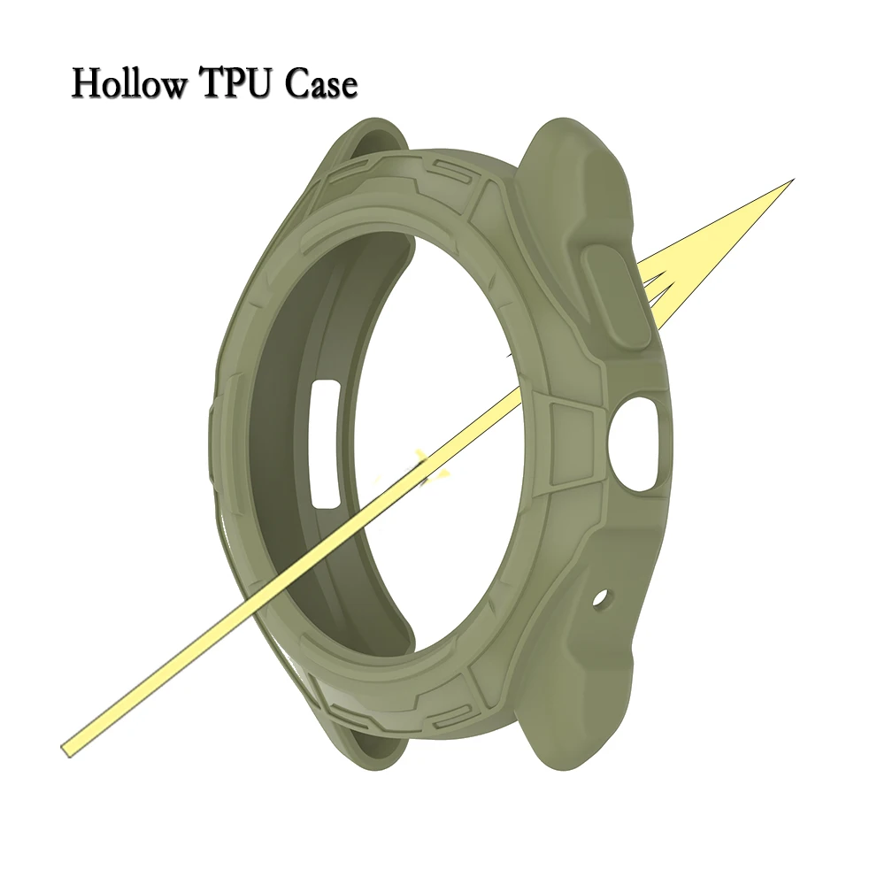 Ticwatch Pro 5 용 TPU 커버 케이스, 보호대 할로우 커버리지, 내구성 TPU 시계 보호 액세서리