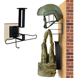 Tactical Accessory Display Rack Ferrous with Helmet Holder Multipurpose Wall Mount Organizer for Motorcycle Cycling and Sports
