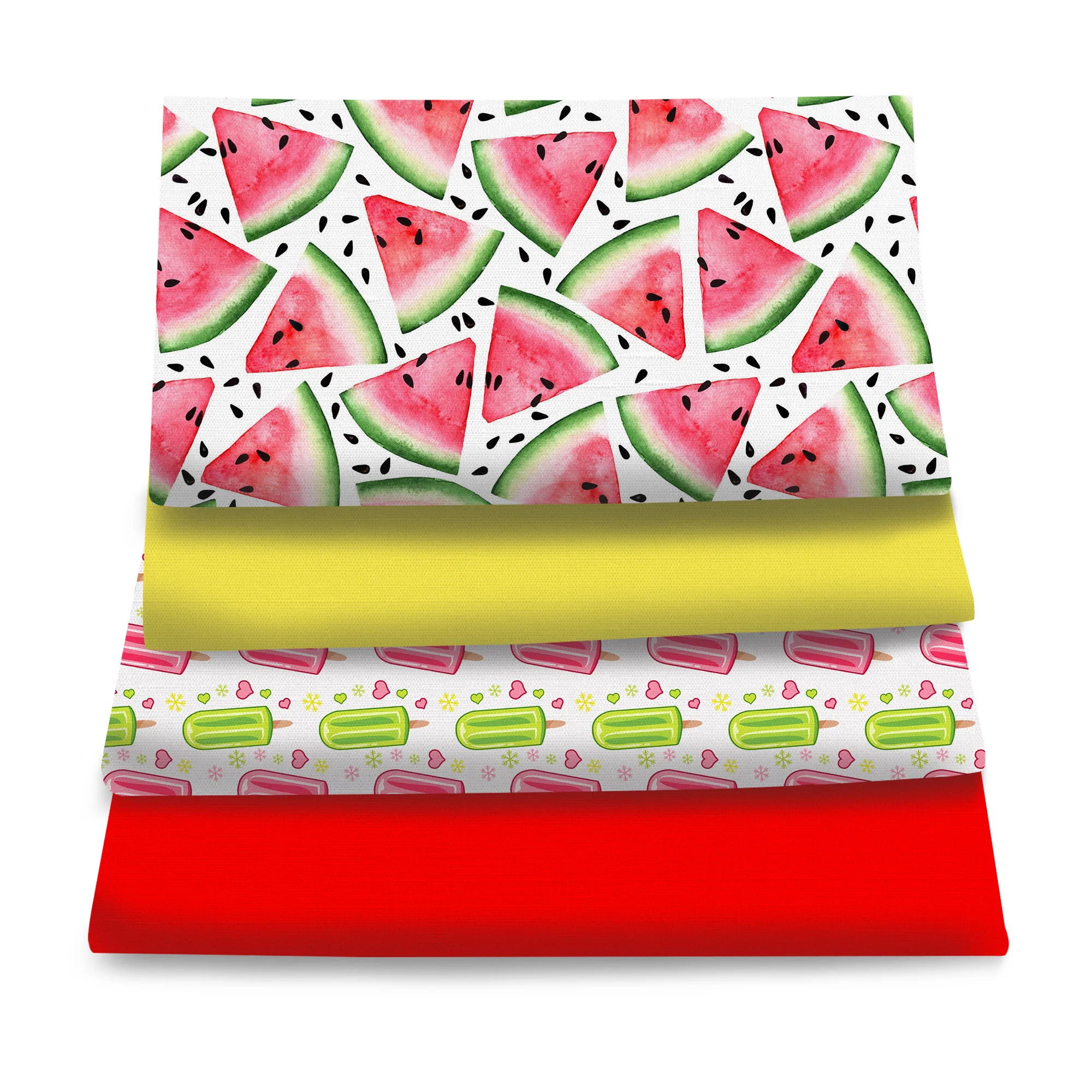 Pre-cut 4Pc/set 7.87x7.87inch(20x20cm) watermelon series Precut Quilting Fabric Fat Quarter Fabric Bundle