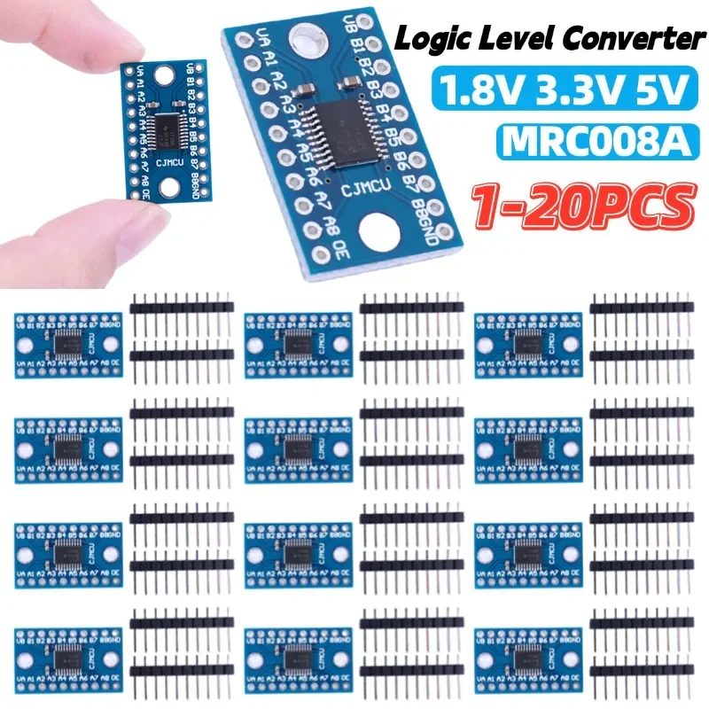 1-20PCS TXS0108E Logic Level Shifter TTL Bi-Directional Module 3.3V 5V 8 Channel High Speed Mutual Converter Module for Arduino