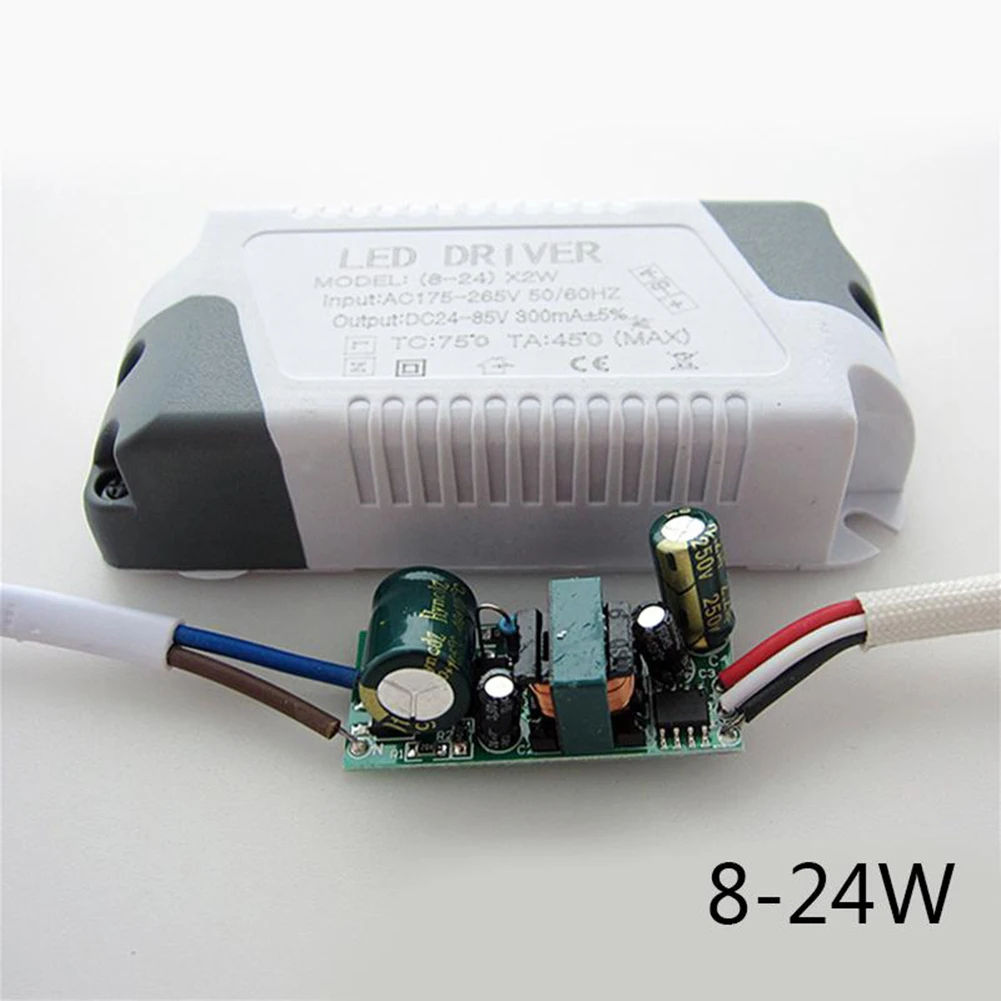 Imagem -02 - Corrente Constante Led Luzes Transformadores Lâmpada Driver Adaptador de Alimentação Cores ac 85265v 3w 47w 8-24w