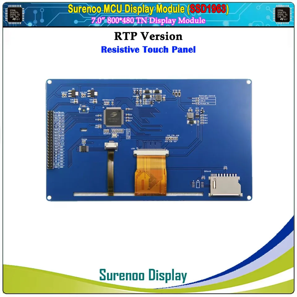 7.0" 7" inch 800*480 SSD1963 TFT Resistive Capacitive Touch LCD Module Display Screen Panel MCU Parallel for STM32 51 AVR