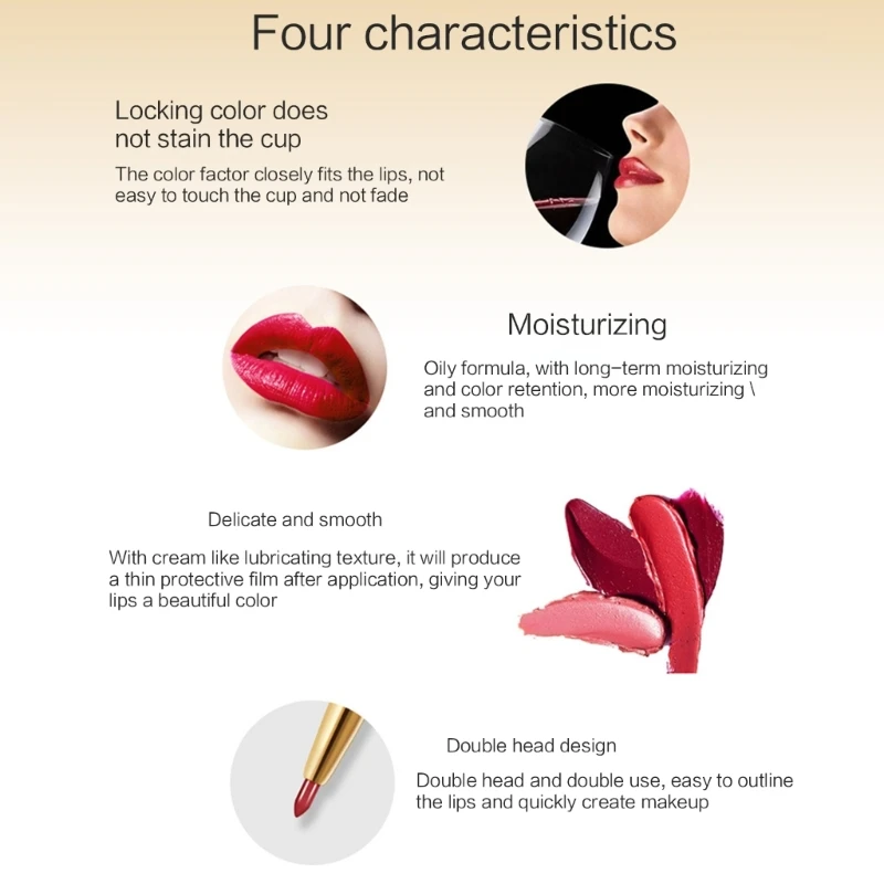 Q1QD Matte Lip Liner and Lipstick Makeup Lipstick and Lip Liner Set Waterproof Long Lasting Lipstick with Lip liner