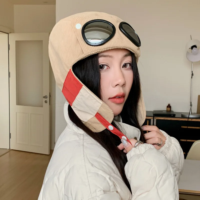 جديد الخريف الشتاء القبعات الرجال النساء المخملية القبعات الدافئة نظارات تحلق القبعات تنوعا يندبروف قبعات للأذن Gorras كابيلو 4m736 #4