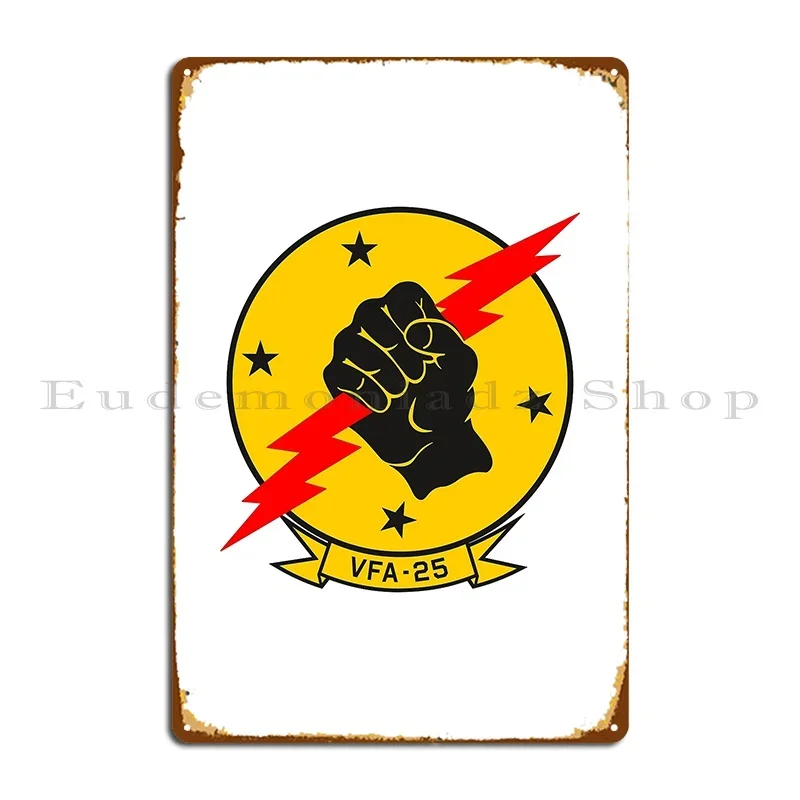 Usn Vfa 25 Strike Fighter Squadron Fist Of The Fleet Clean Style Metal Sign Living Room Cinema Print Printing Tin Sign Poster