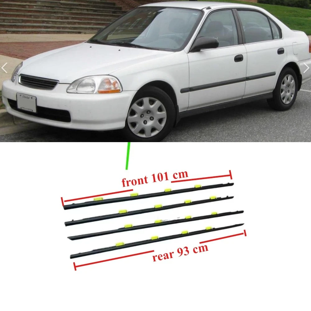 4 шт., 1 комплект, внешний молдинг, уплотнитель для Honda Civic Sedan EK4 1996-1998 72450-S04-003 101 см 93 см Civic 4 шт., 1 комплект, внешний молдинг, уплотнитель для Honda Civic Sedan EK4 1996-1998 72450-S04-003 101 см 93 см Civic