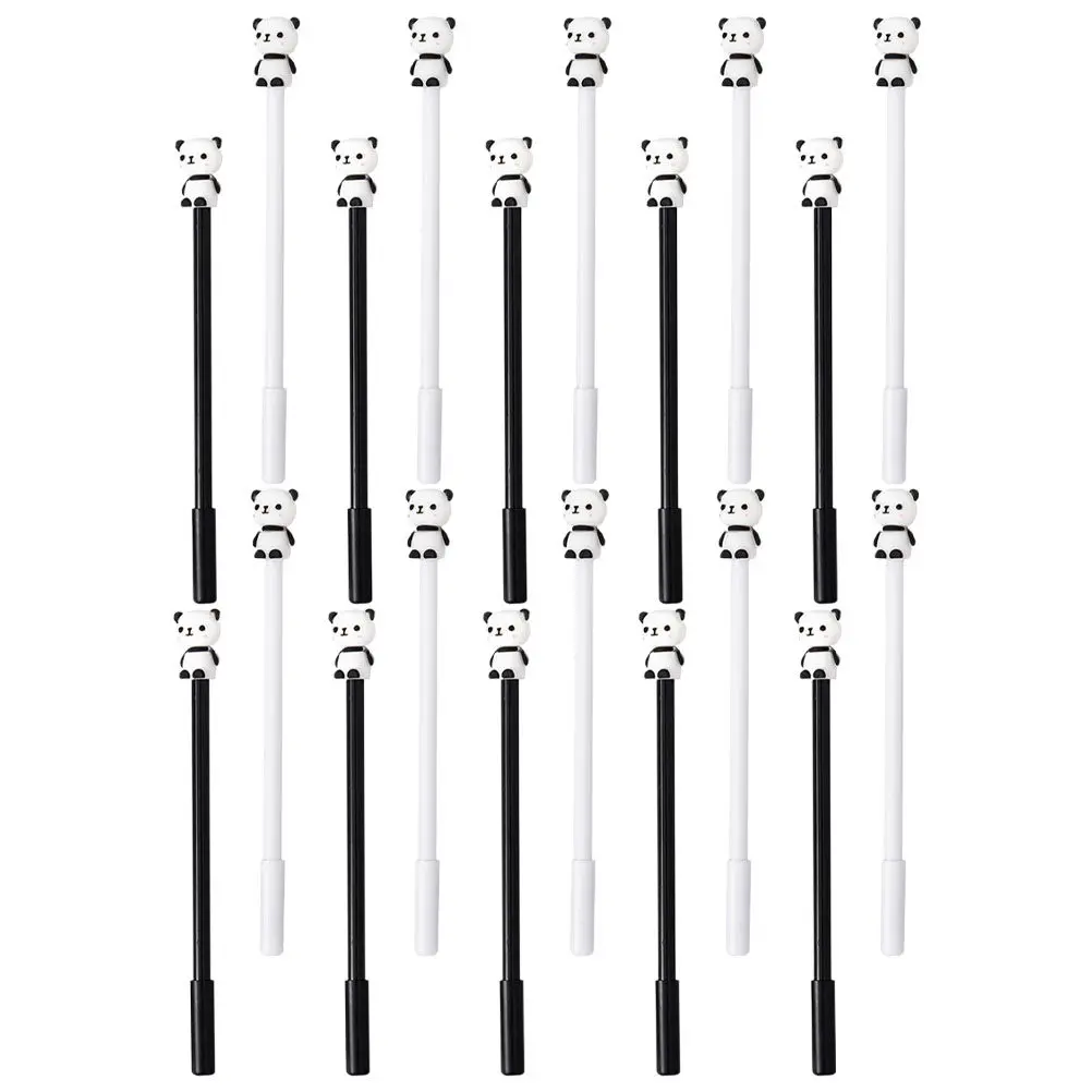 

20Pcs Panda Pens 0.5mm Black Fine Point Writing Supplies Smooth Writing Quick Dry Ink Aesthetic Cartoon Animal Pens for Kids