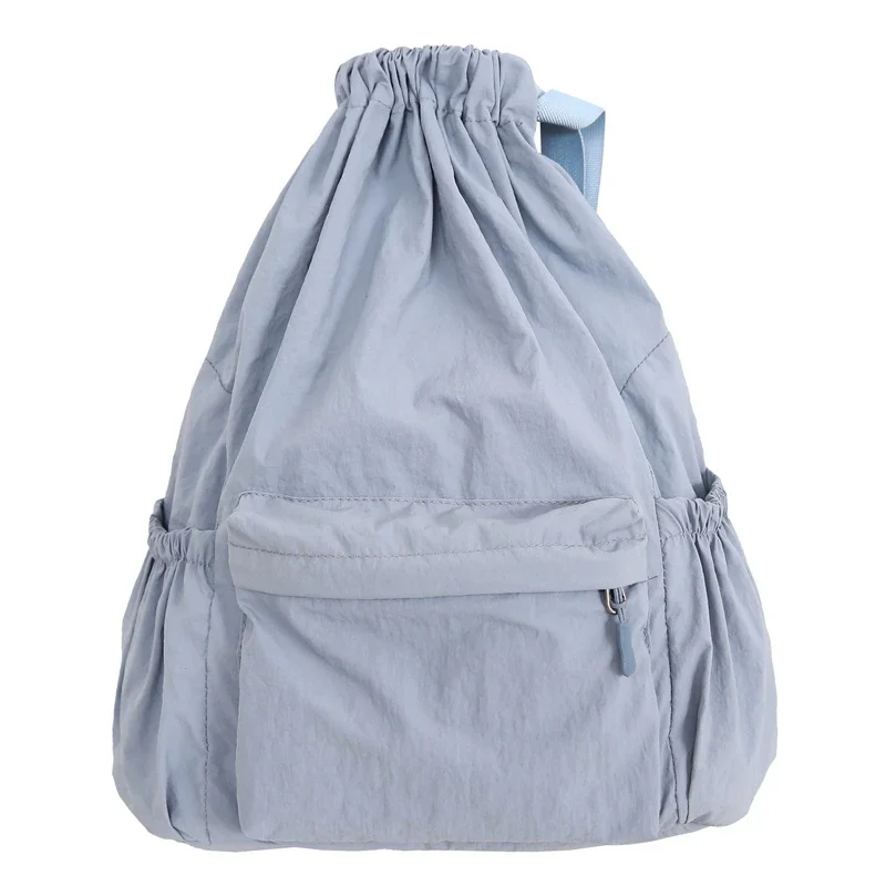 Frivolous Drawstring Portability Backpack Fashionable Simple Fold Waterproof Handbag Outdoors Movement Fitness Student Bag