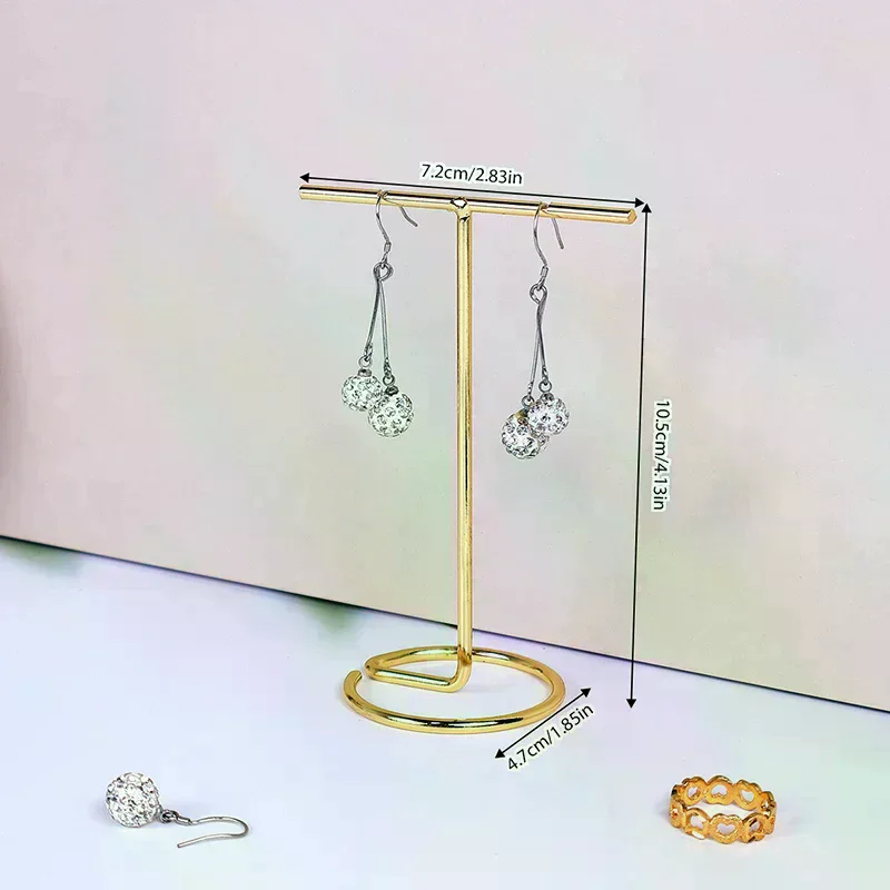 Jewelry Display Rack Metal T-shaped Earrings Necklace Storage Holder Stand Show Charms Universal Professional Showcase