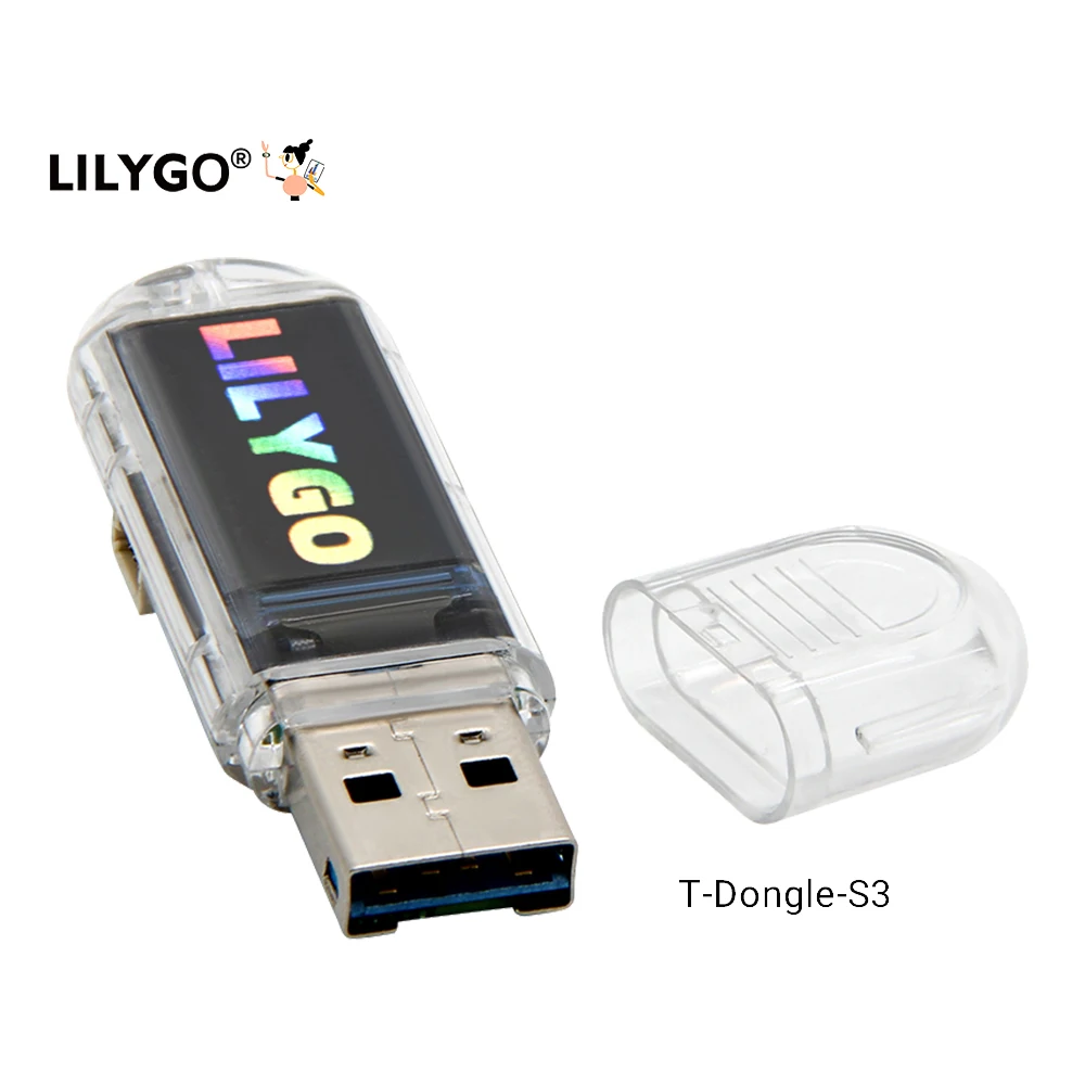 

LILYGO TTGO T-Dongle-S3 ESP32-S3 WiFi Bluetooth Module 0.96 Inch IPS LCD Display 16MB Flash TF Card Development Boards and Kits