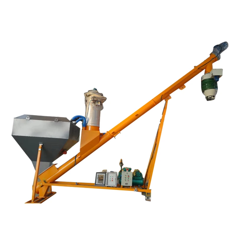 

Vertical spiral conveyor for cement feed conveyor