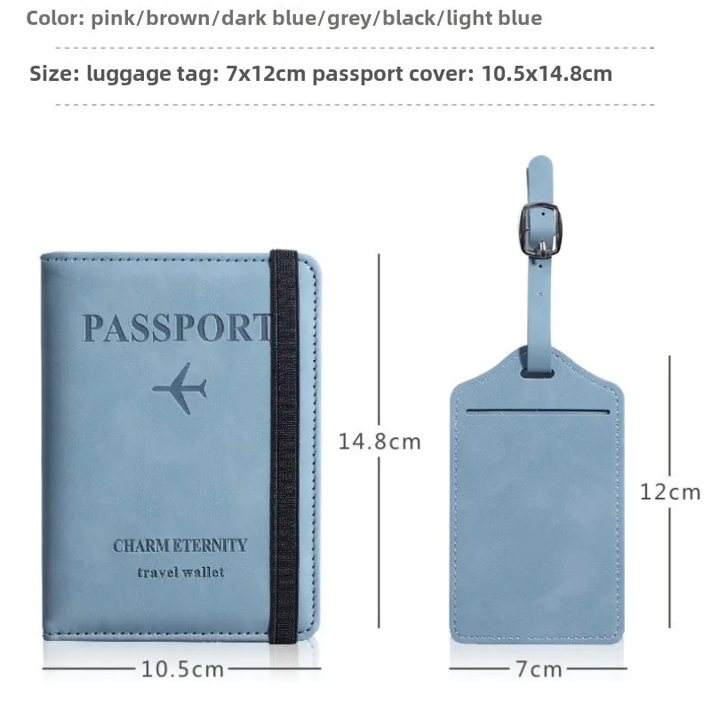 Unisex PU Strap RFID Travel Wallet Passport Holder Passport Cover Luggage Tag Ticket Clip Id Card Holder Travel Passport Wallet