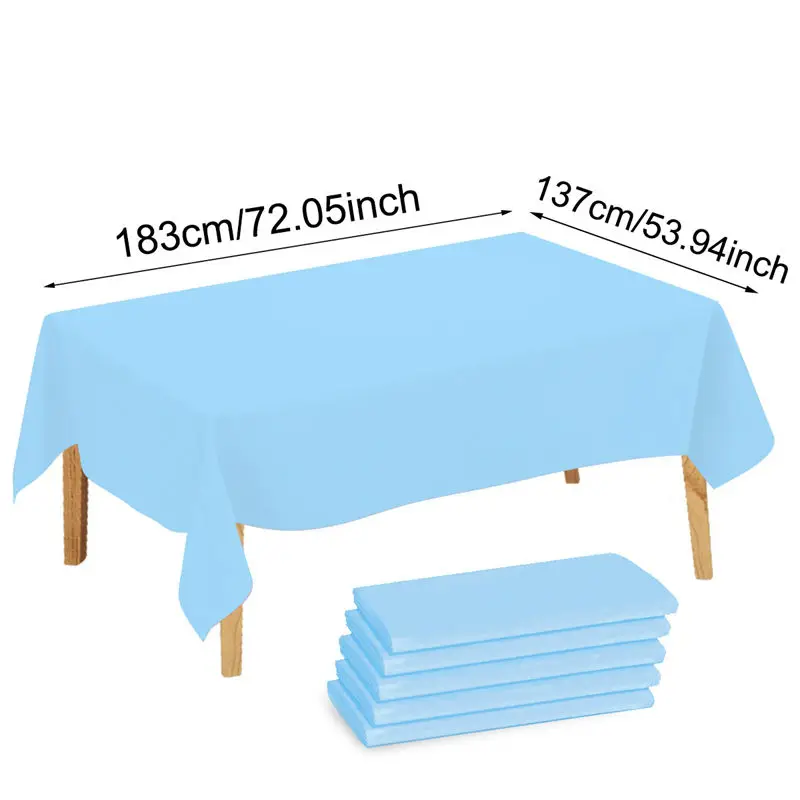 1/5 Stück mehrfarbige Einweg-Kunststoff-Tischdecke, 137 x 183 cm, rechteckige Tischdecke für Geburtstag, Hochzeit, Veranstaltungen, Party-Dekoration