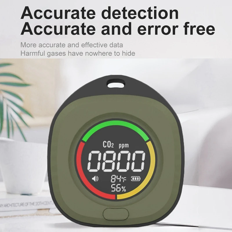 24-Hour Delivery K5C Mini Carbon Dioxide Detector CO Tester Air Quality Portable Monitor LED Screen USB Typc-C Charging Indoor