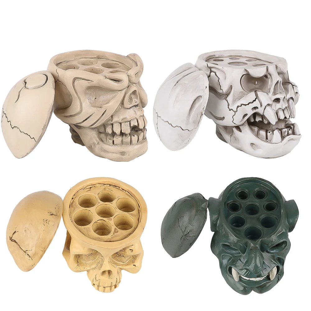 

7/8Holes Skull Tattoo Ink Cup Holder Resin Horror Tattoo Pigment Container Holder Stand Permanent Makeup Tool Tattoo Accessories