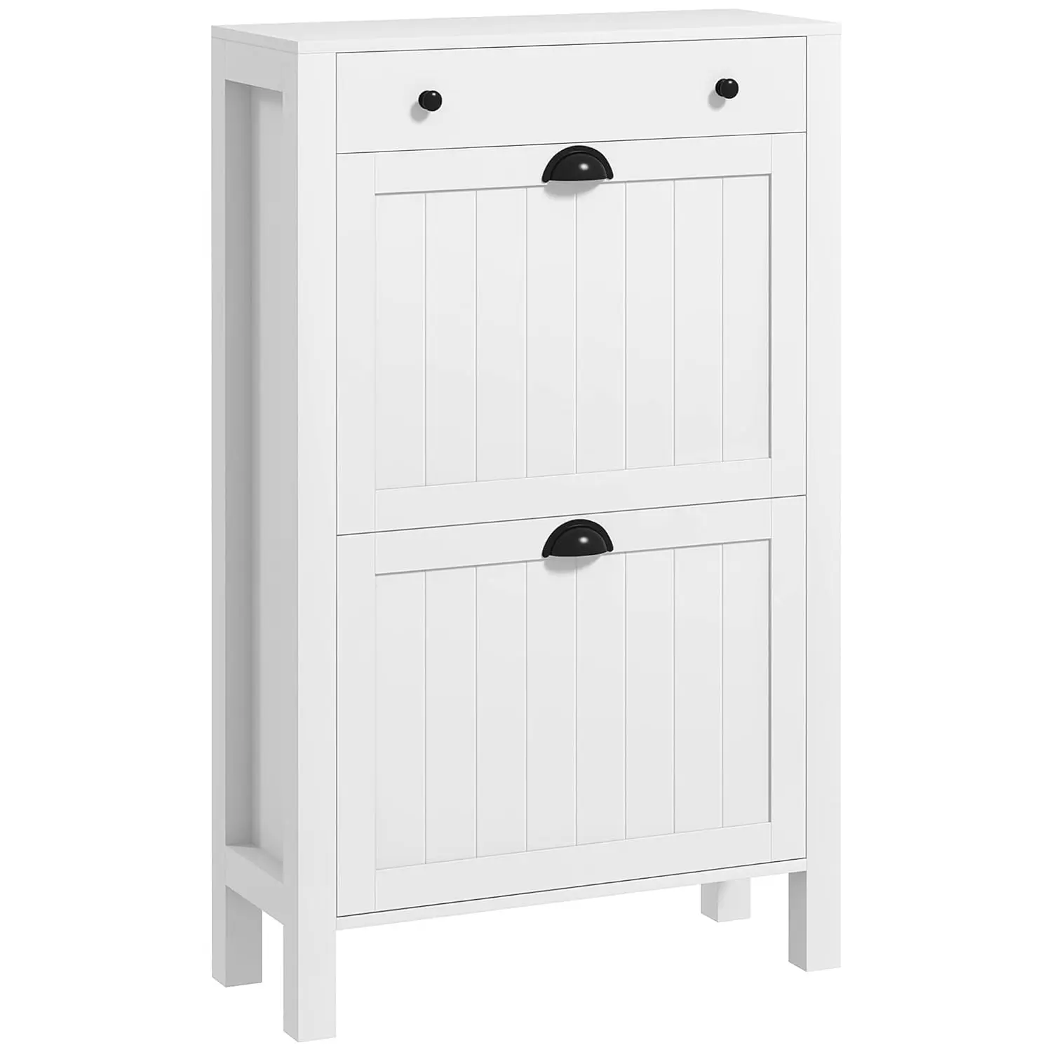 

Freestanding Shoe Cabinet with 2 Flip Drawers Adjustable Shelves Top Drawer Entryway Hallway 8 Pairs Customized