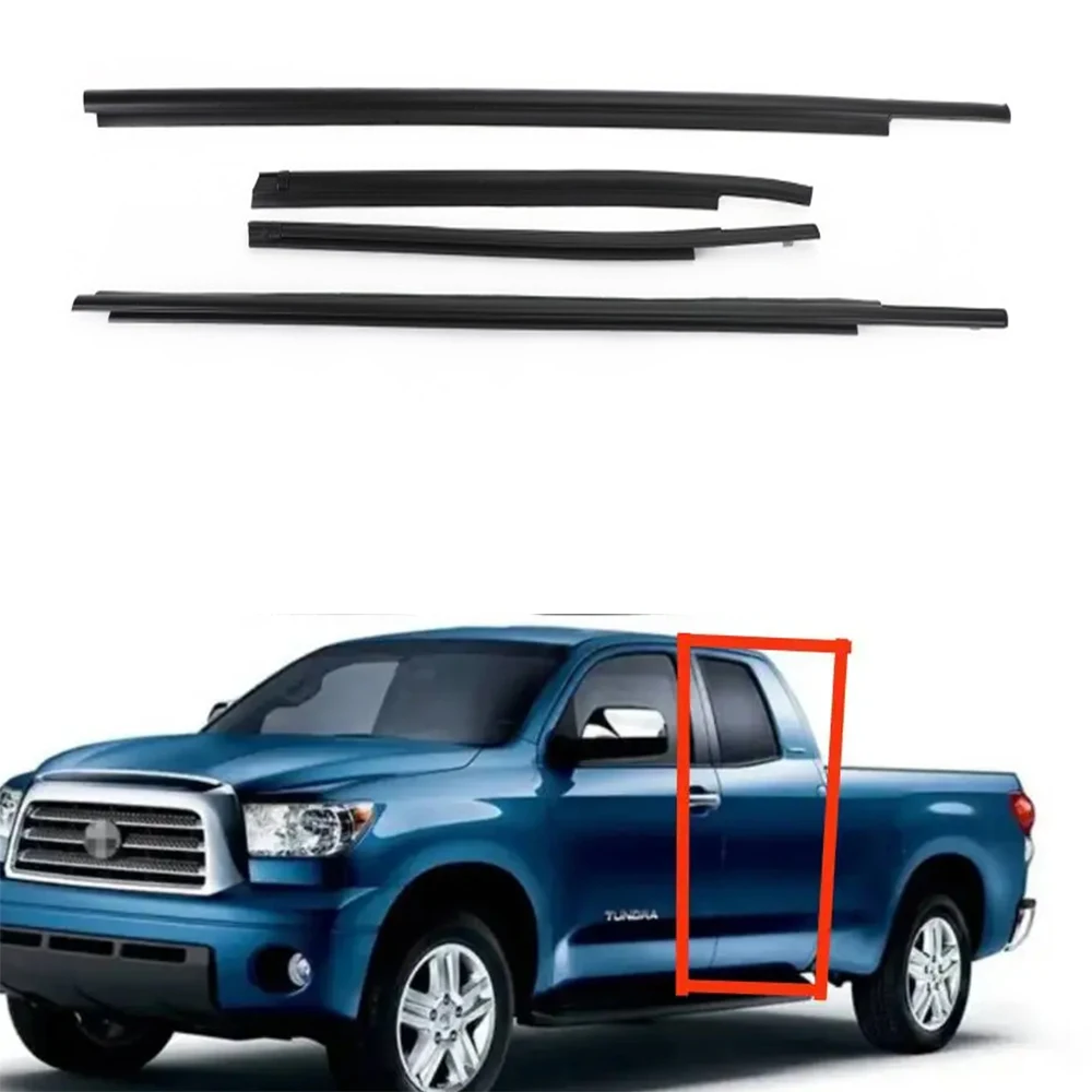 For Toyota Tundra 2007-2018 Car Exterior Window Seal Weatherstrip Auto Moldings Styling 4Pcs/set