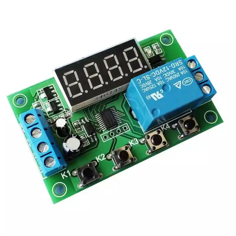 

YYC-2S LED Display Adjustable Programmable delay time relay module 5V12V24V fixed time decoupling pulse cycle power off trigger