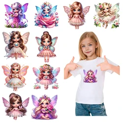 Iron on Patch Cute Cartoon Stickers Butterfly Elf Clothing Stickers Hot Stamping Borderless Washable Heat Transfer Stickers