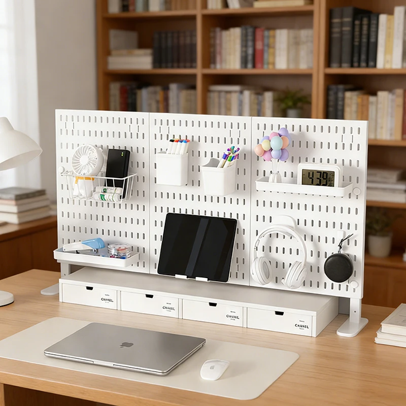 A Truly Modular Pegboard Solution | Plastic Desktop Organizer for Freely Combining Hooks, Bins, Shelves & Baskets
