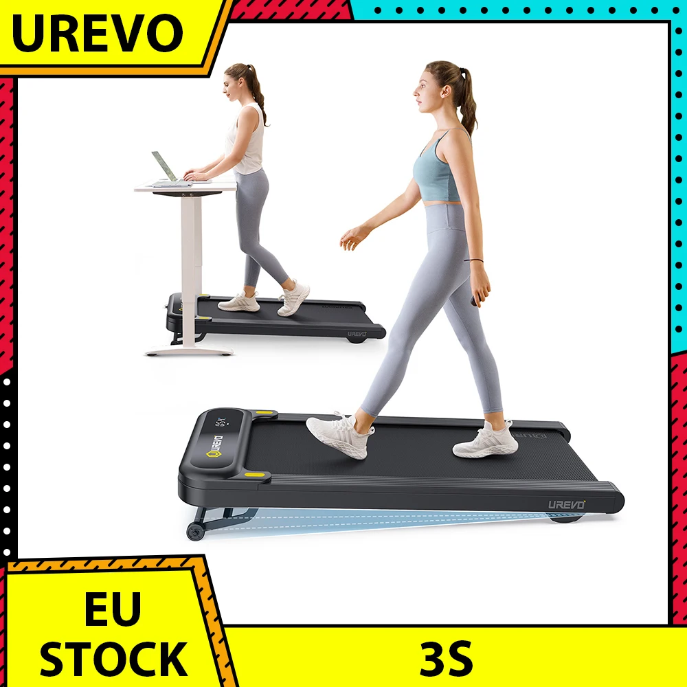 UREVO 3S Smart Walking Treadmill, 9-Level Auto Incline, 0.8-6KM/h Speed, 120kg Load-Bearing, LED Display, App Control