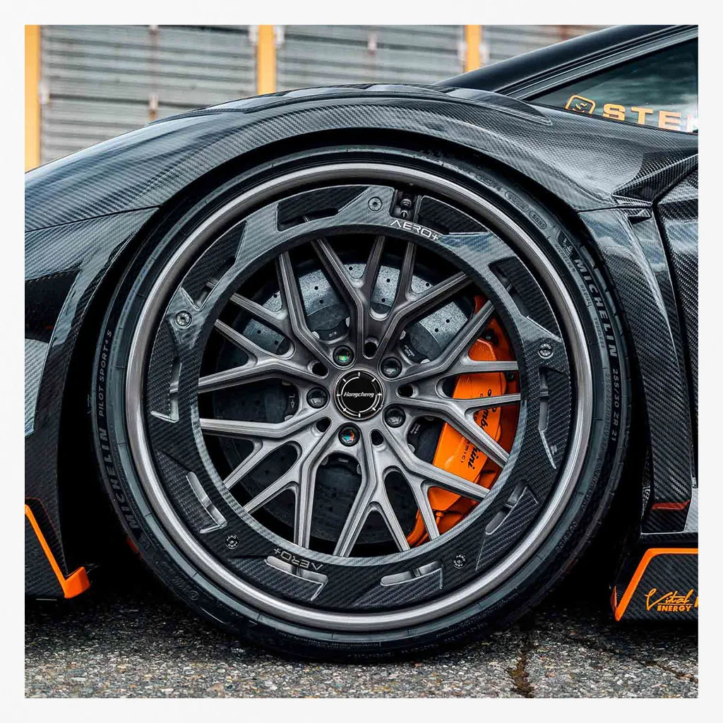 

Custom 5x114.3 5x112 18" 20" 22" 24" 26" 2 Piece Forged Wheels With Forged Carbon Disc Rims For Bmw Corvette Ferrari Lamborghini