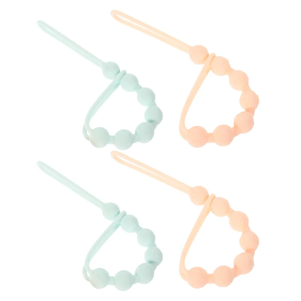 

4Pcs Pacifier Clip Flexible Silicone Baby Pacifier Holder Universal Fit Teething Strap Clip Boy Girl Essentials