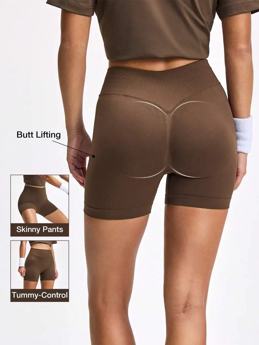 

Womens High-Waisted Cycling Shorts With Butt Lift And Tummy Control