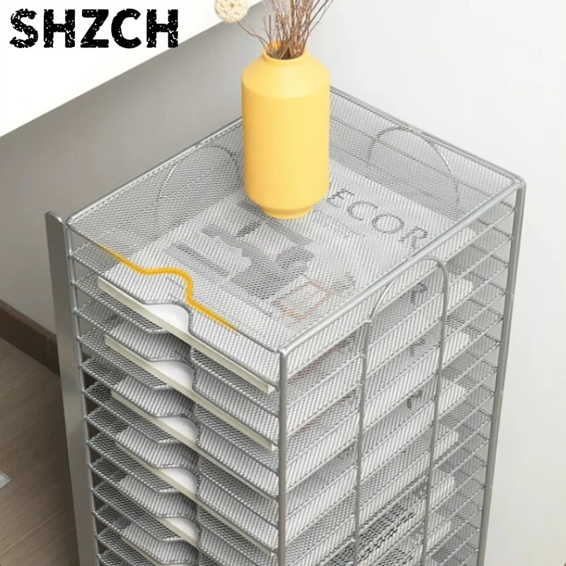 Sturdy Multi-Layer A4 File Organizer Desktop Large Capacity Magazine Holder Floor Standing Book Shelf Documents Storage Racks