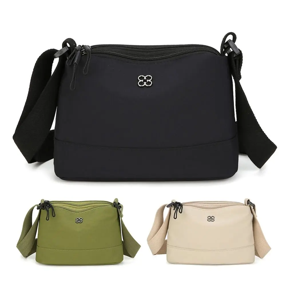 

Trendy Soft Nylon Cloth Women Shoulder Bag Multiple Pockets Solid Color Handbag Casual Style Crossbody Bags Student
