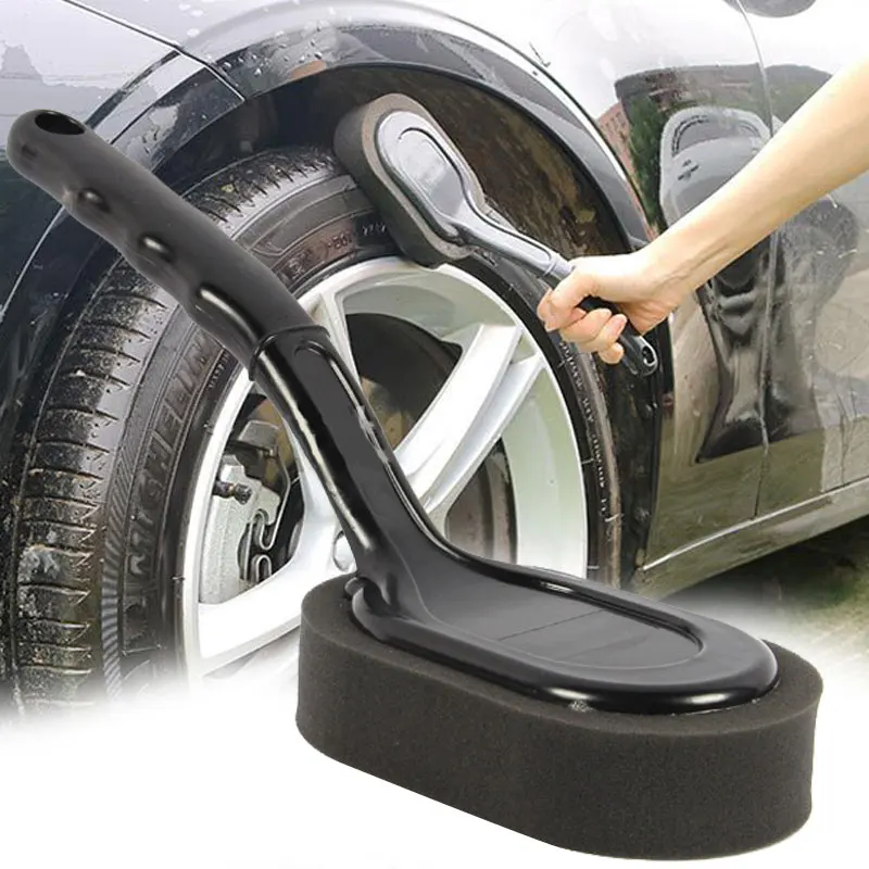 Car Wheel Polishing Waxing Sponge Universal Handle Sponge Brush Car Cleaning Car Detailing Brush Car Washing Accessories