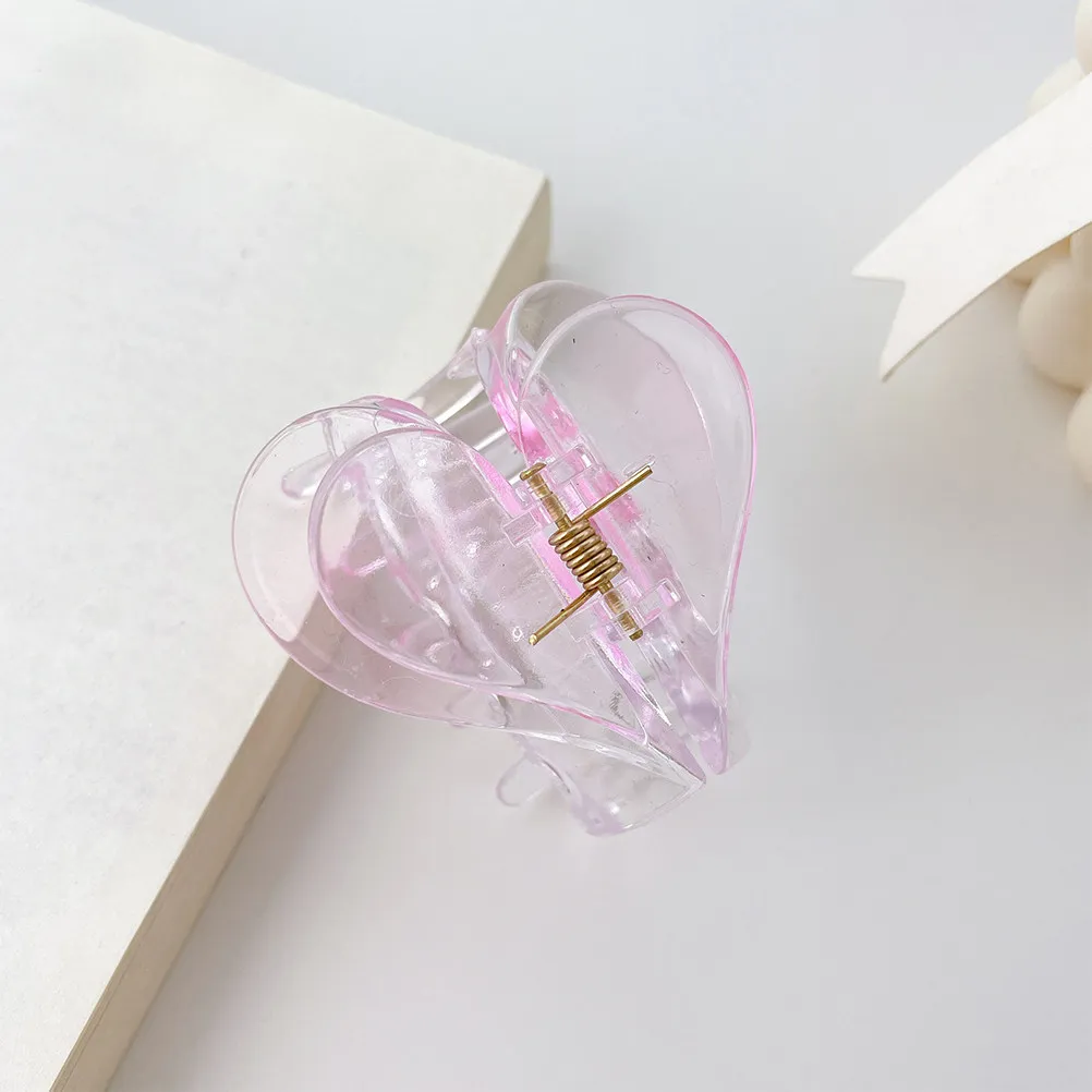 

6Pcs Hair Claw Clips Heart Design Hair Tying Clips Non-Fade Woman Headwear for Daily Travel Work Fashion Headdress
