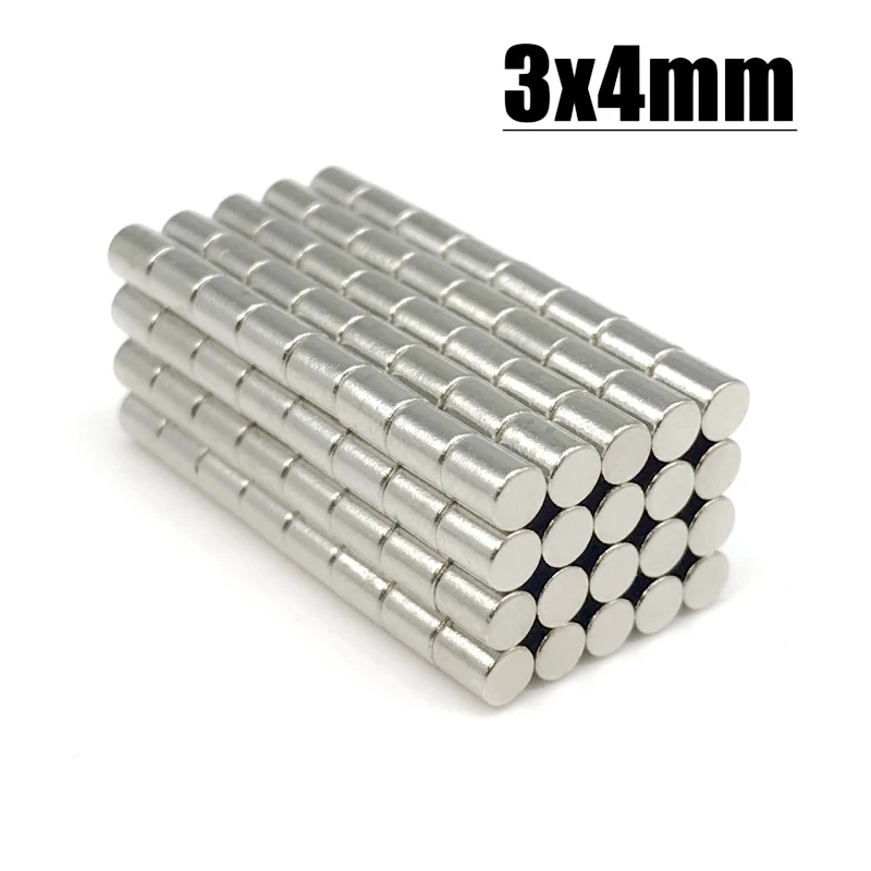 5/100/200/500/1000/20000Pcs 3x4 mm Mini Super Strong Rare Earth Disc Neodymium Magnets 3*4mm Craft Round Magnet 3x4 imanes new