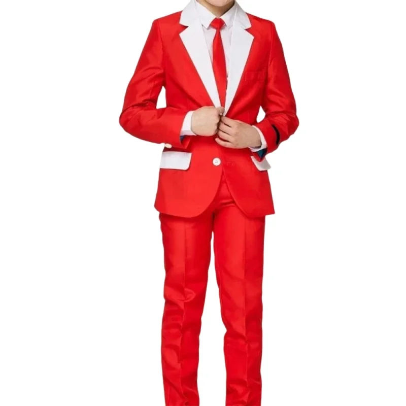 New Fashion Boy Suit 2 Pieces Sets High Quality Jacket Pants for Children Performance Child Costume