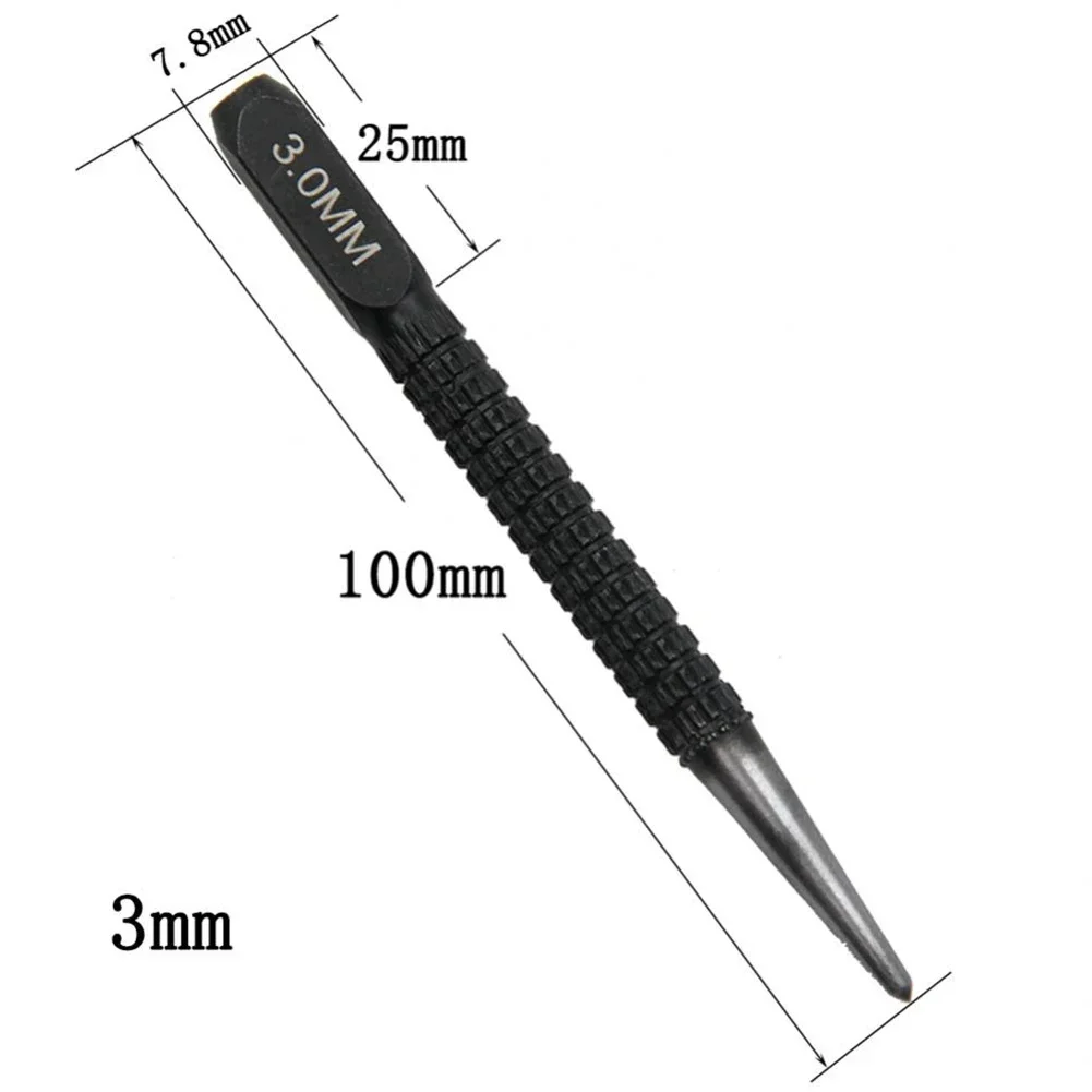 3Pcs Center Punching Tools 1.5mm/2mm/3mm Alloy Steel Positioning Drilling Pointer For Plastic Metal Wood Marking Manual Tools