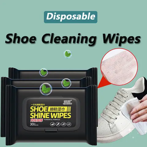 Disposable Shoe Cleaning Wipes Portable Express Shoes Shine Cleaning Tool Shoe Shine Clothcleaning Accessories for Home 12/30pcs
