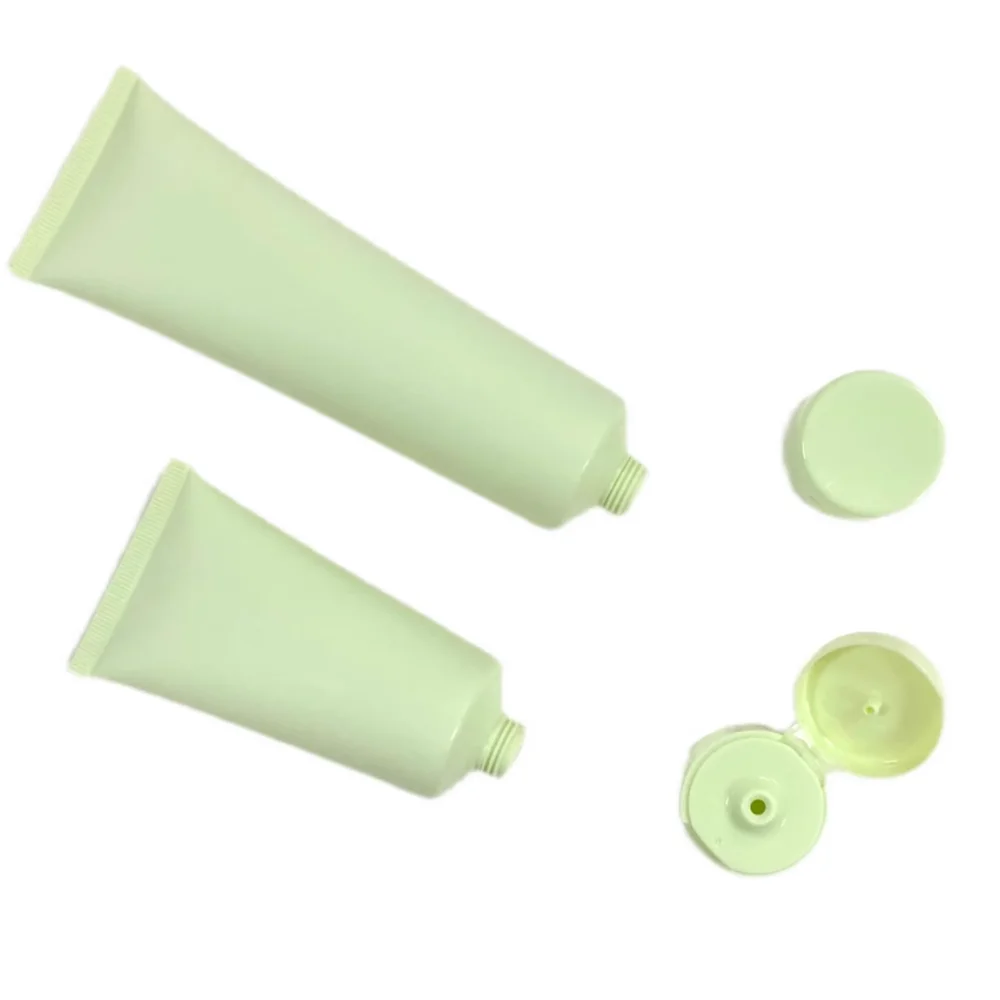 50ml 100ml Frosted Green Plastic Soft Tube Empty Squeeze Bottle Cosmetic Cream Lotion Travel Refillable Container 50g 100g